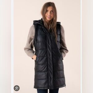 Rino & Pelle puffer long vest, black